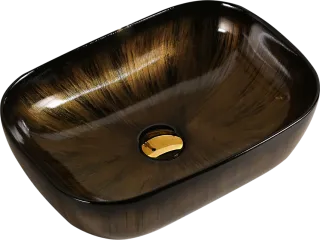 Раковина Milleau Miel MU0078B-GBG черный с золотом